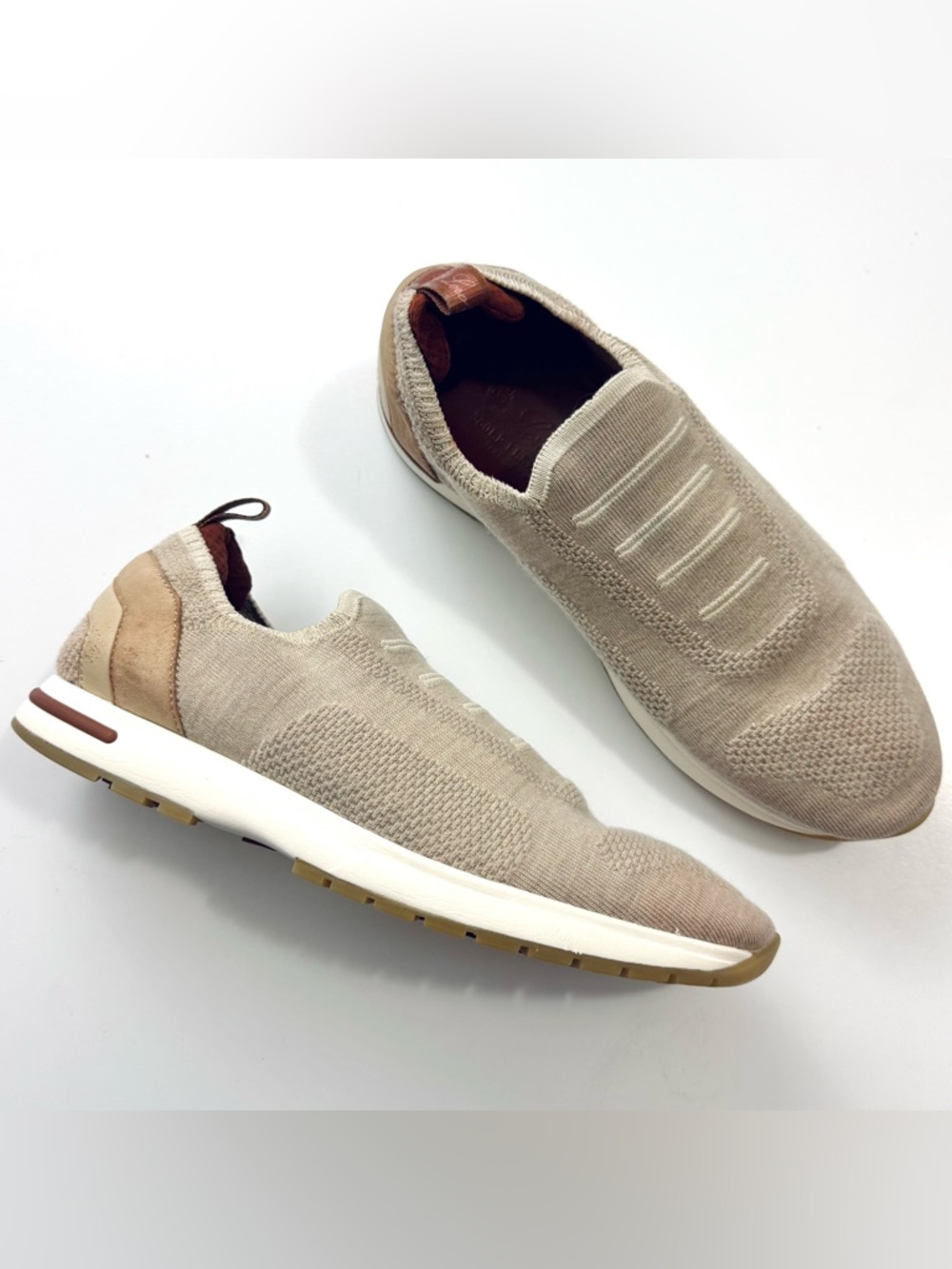 Loro Piana 360 LP Flexy Knit Slip-On Trainer Sneakers Tan Women’s Sz 39.5 US 9